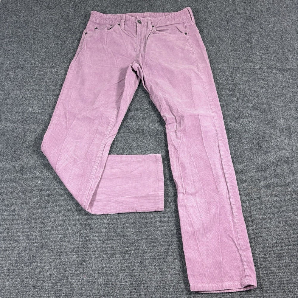 Bonobos Corduroy Pants Mens Fits 30x29* Pink Stretch Slim Mid Rise Straight